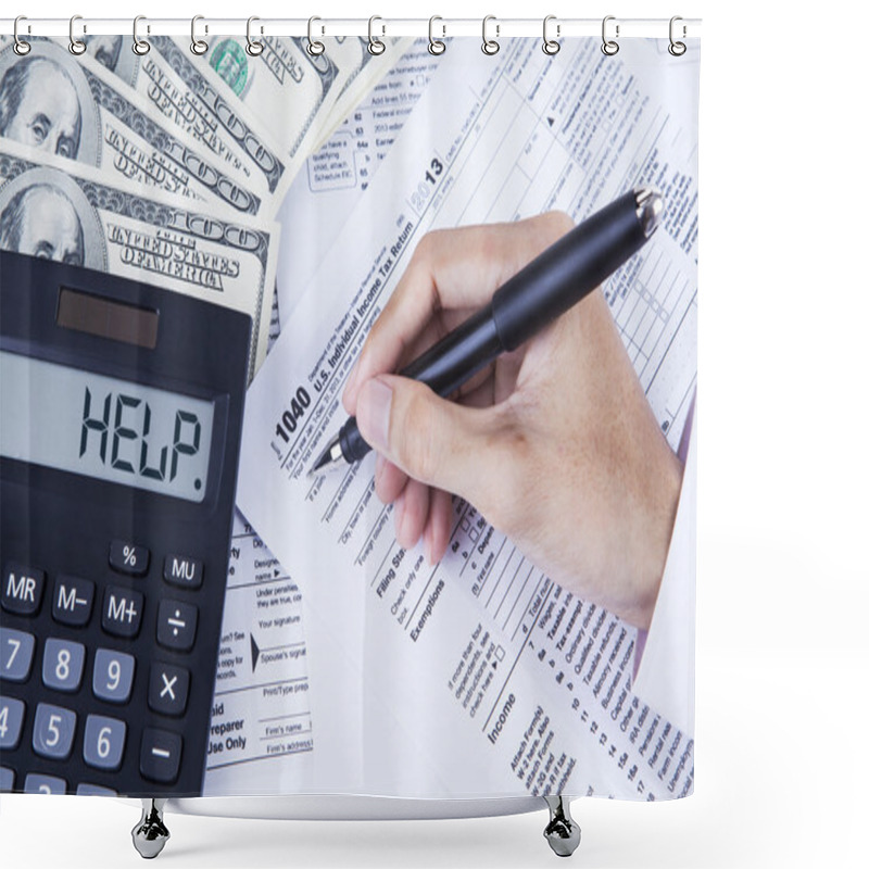 Personality  Accountant Filling The Tax Forms Shower Curtains