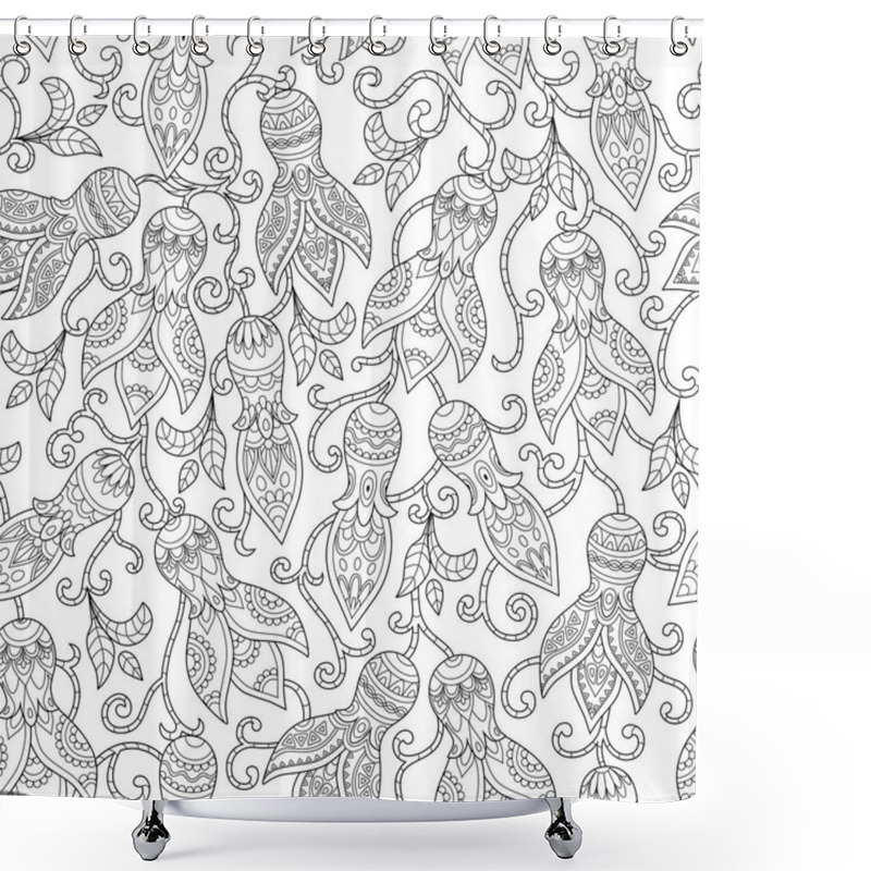 Personality  Ethnic Floral Seamless Pattern Shower Curtains