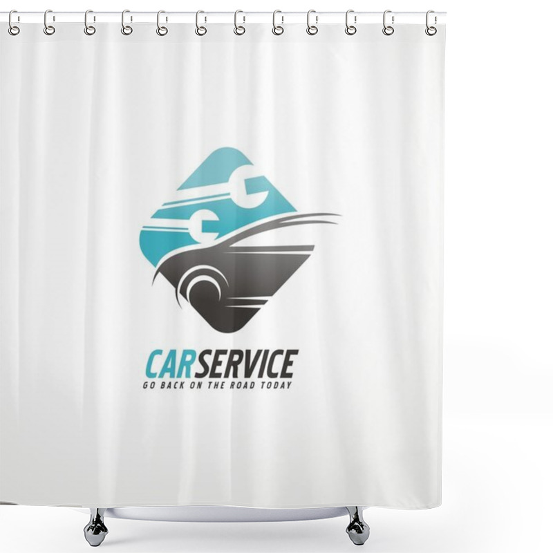 Personality  Car Abstract Vector Logo Design Concept Shower Curtains