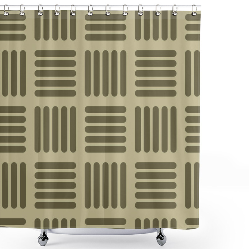 Personality  Retro Tiles With Bold Stripes And Modern Simplicity Shower Curtains