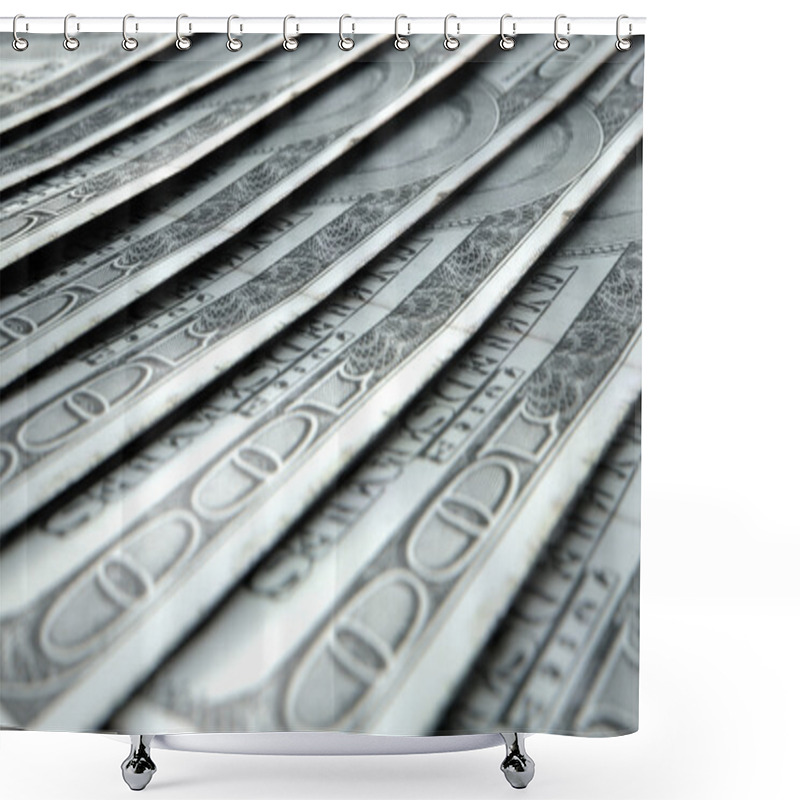 Personality  Lined Up Close-Up Banknotes Shower Curtains