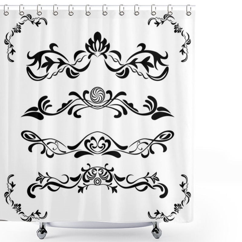 Personality  Floral Ornaments Set Shower Curtains