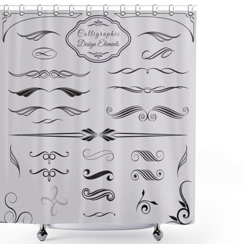 Personality  Calligraphic Design Elements Shower Curtains