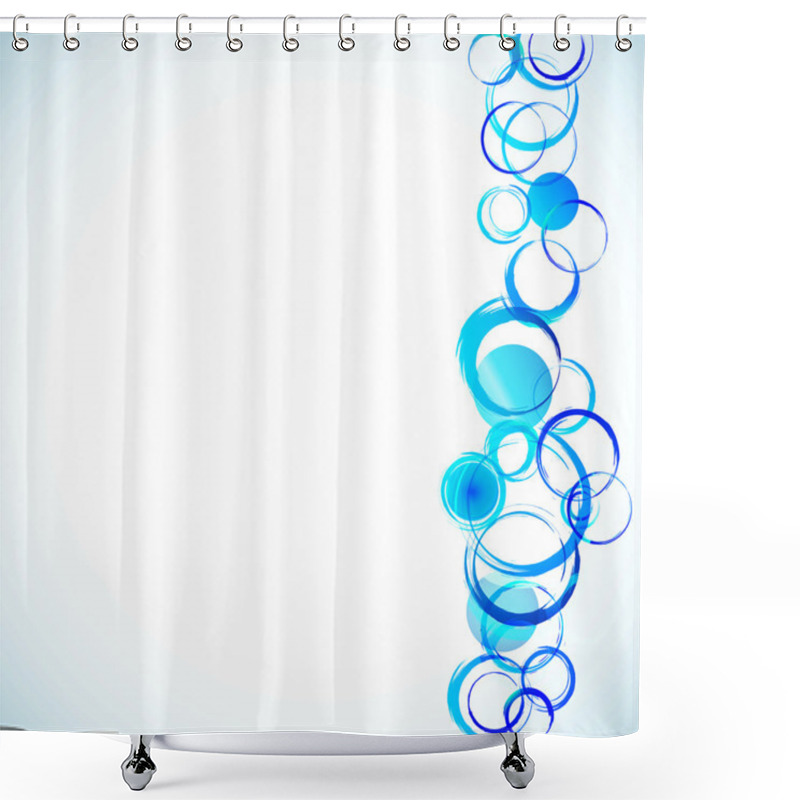 Personality  Blue Abstract Background With Grunge Circles Isolated On White Shower Curtains