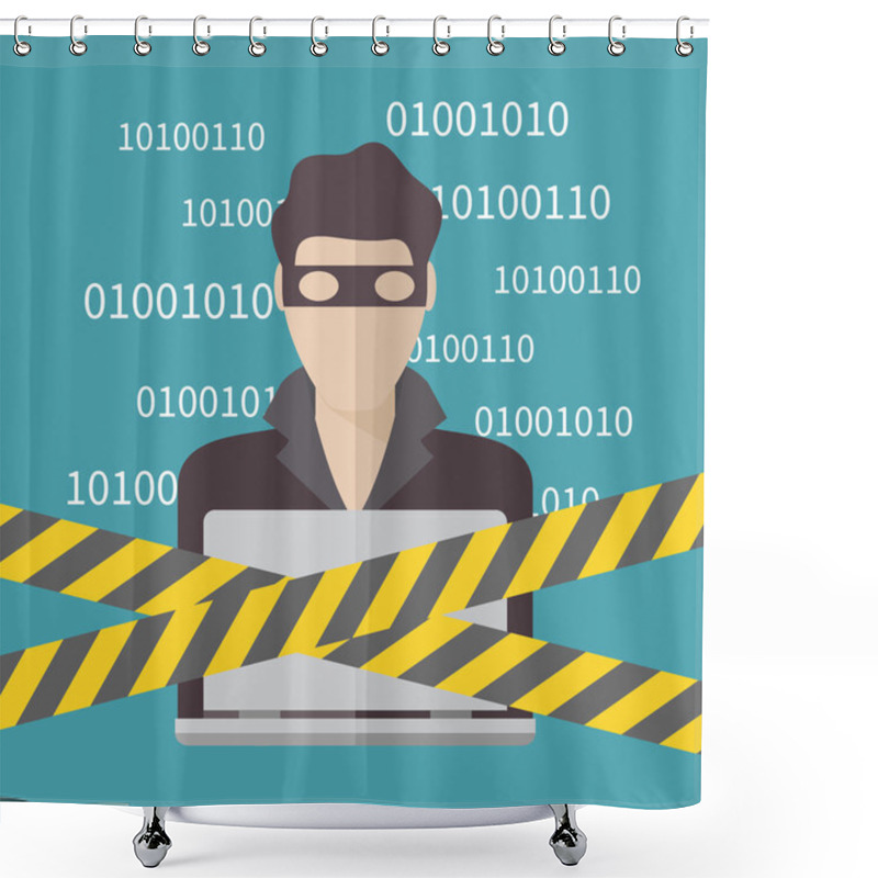 Personality  Hacker, Internet Security Concept Shower Curtains