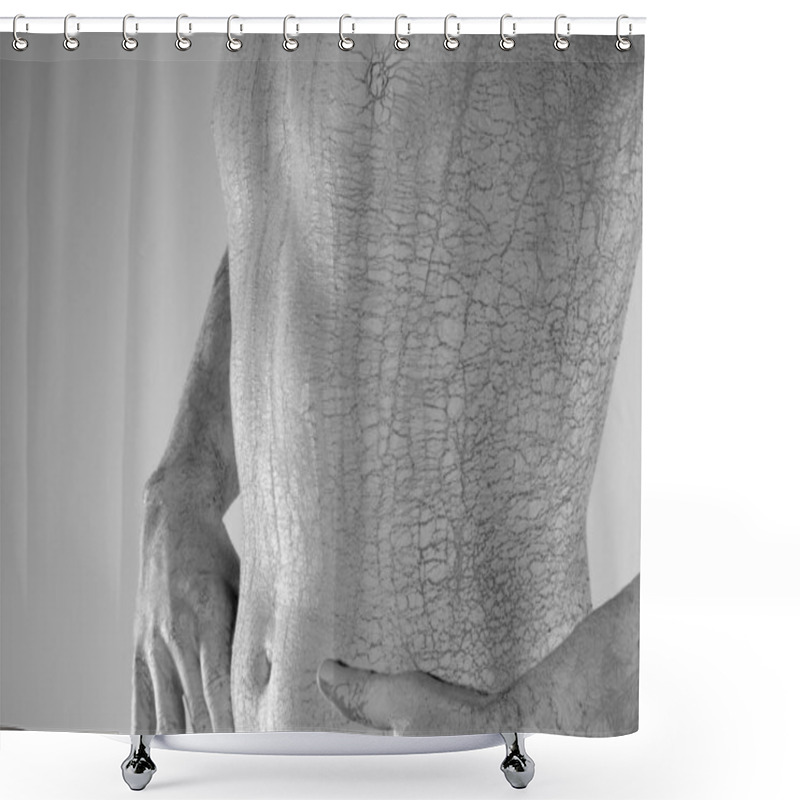 Personality  Bodypainted Male Torso Detail Shower Curtains