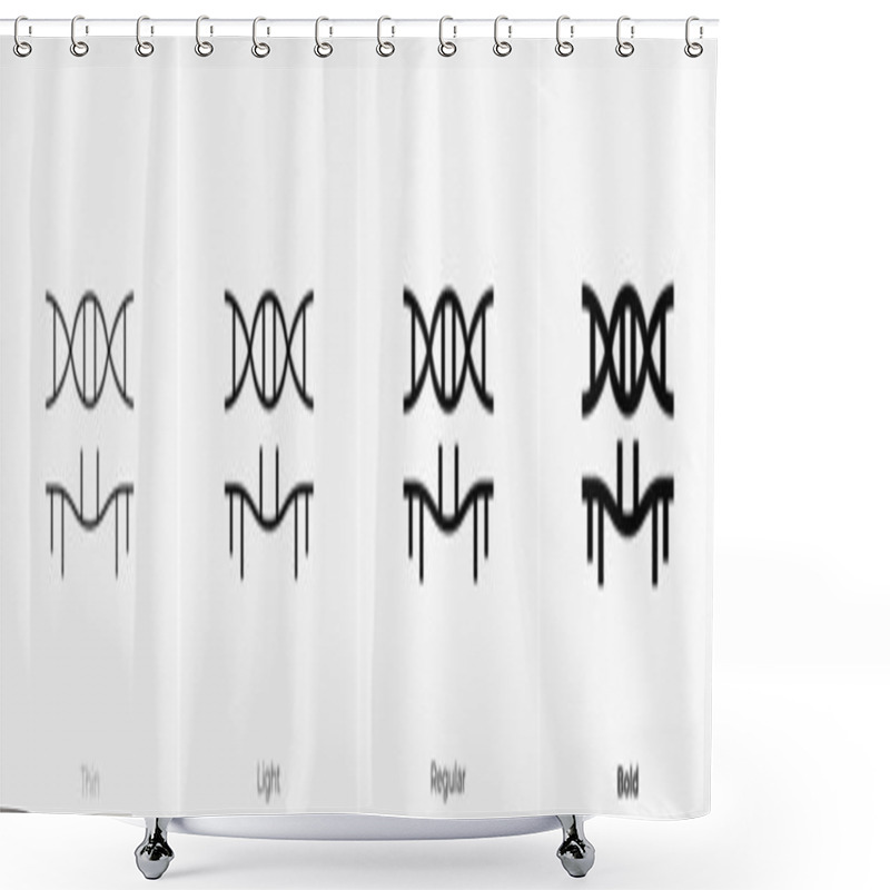 Personality  Rna Icon. Thin, Light Regular And Bold Style Design Isolated On White Background Shower Curtains