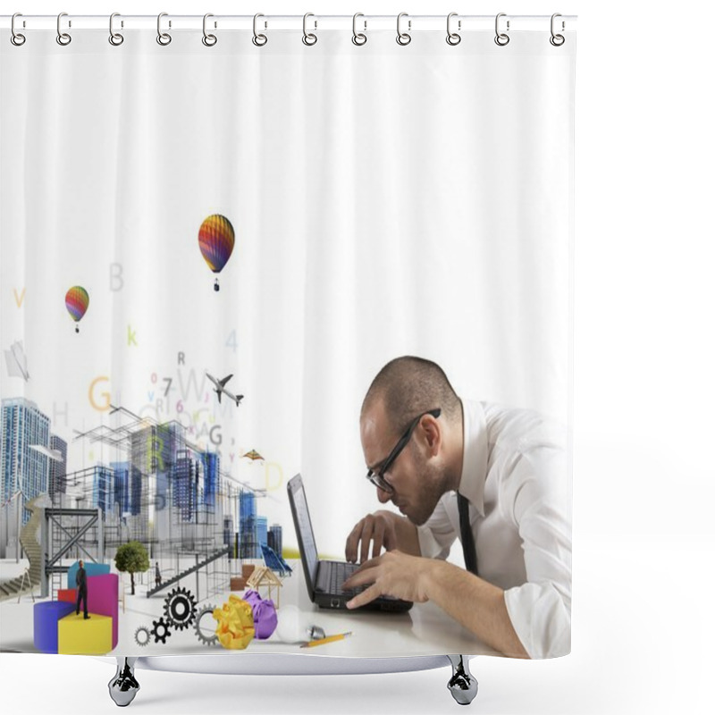 Personality  Creativity Of An Architect Shower Curtains