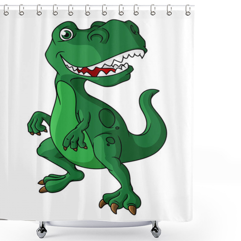 Personality  Green Cartoon Dinosaur Shower Curtains