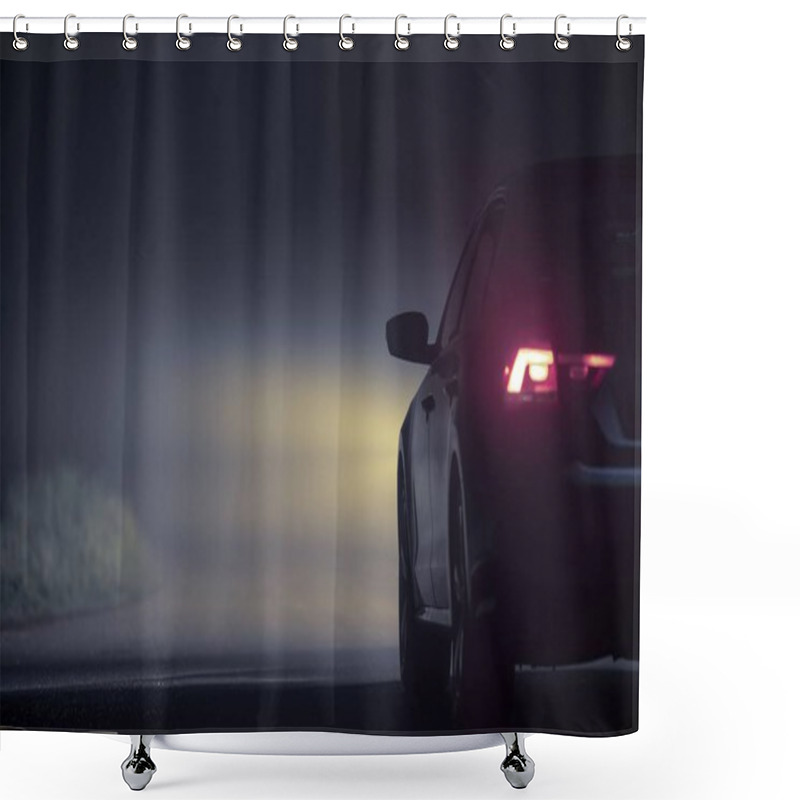 Personality  Driving In Dense Fog At Night Shower Curtains