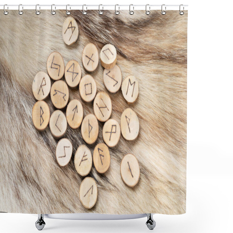 Personality  Handmade Runes For Fortunetelling Shower Curtains