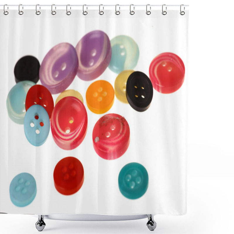 Personality  Lots Of Buttons Shower Curtains