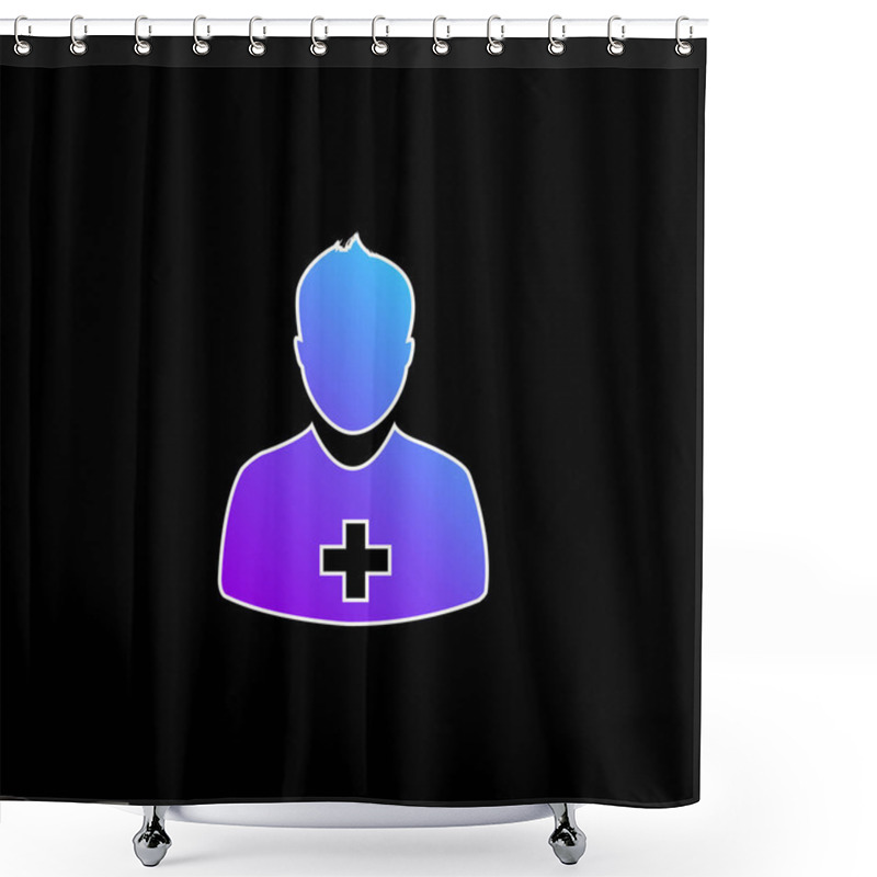 Personality  Add User Blue Gradient Vector Icon Shower Curtains