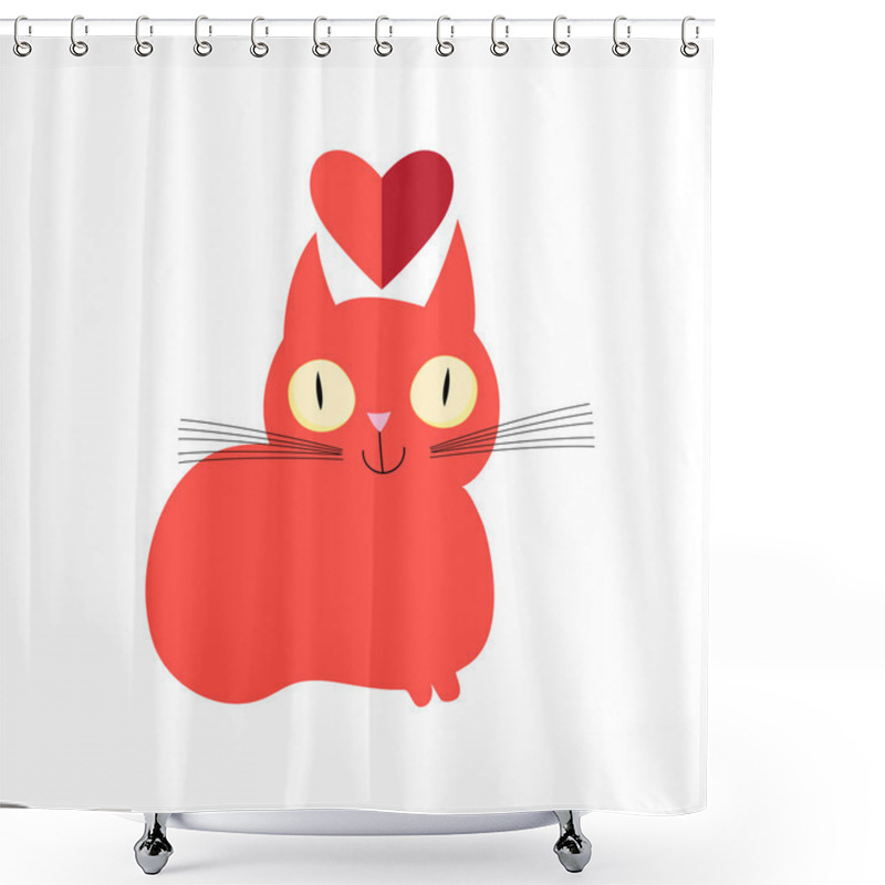 Personality  Red Cat Shower Curtains