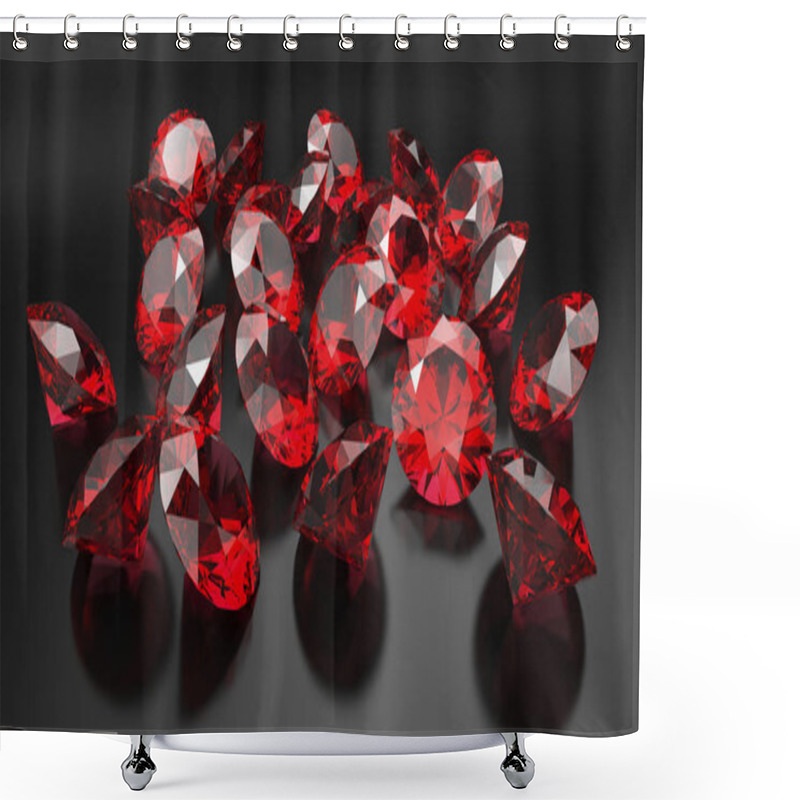 Personality  Rubies On A Black Background. Shower Curtains