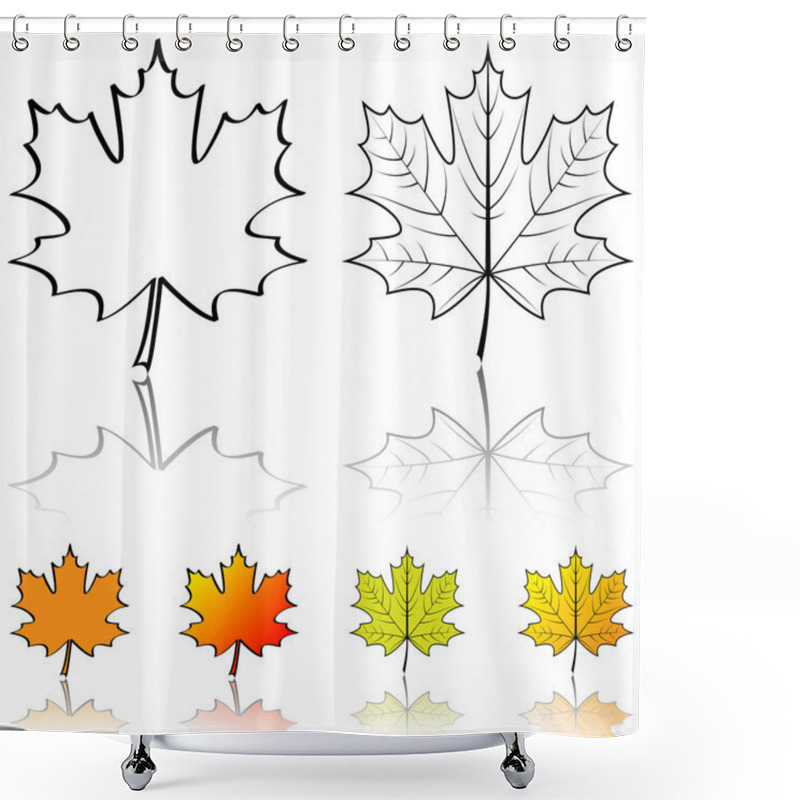 Personality  Vector Shapes Of Maple Leaf Shower Curtains