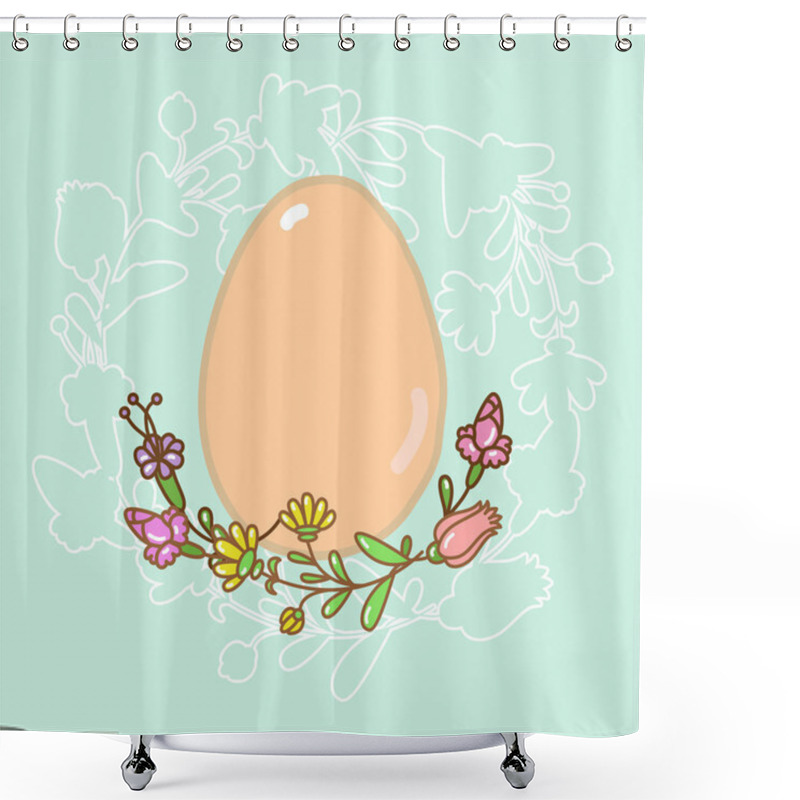 Personality  Easter Eggs And Flowers Shower Curtains