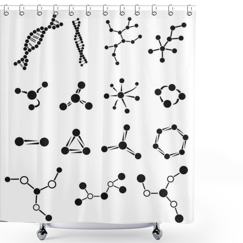 Personality  Molecule Set Shower Curtains