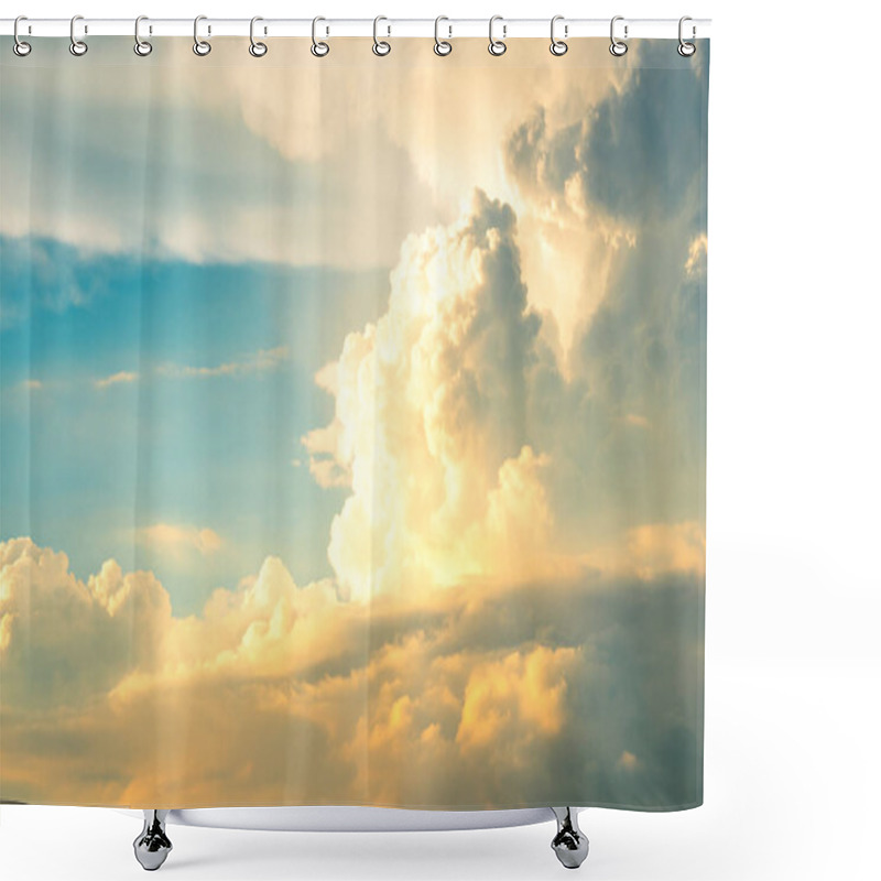 Personality  Beautiful Motion Blur Cloud Shape On Blue Sky In Sunset Time Shower Curtains