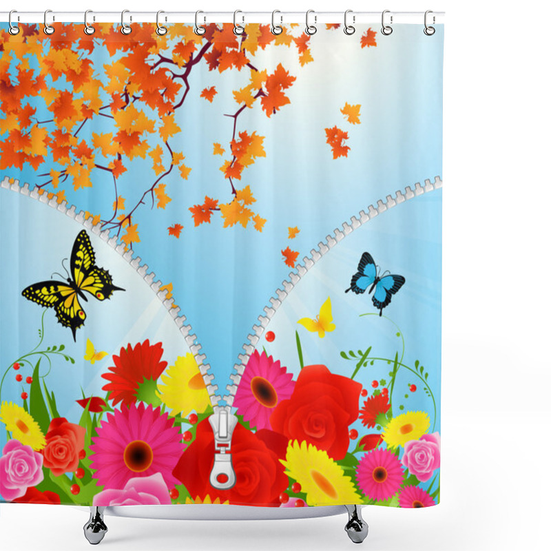 Personality  Summer-autumn Season Change Shower Curtains