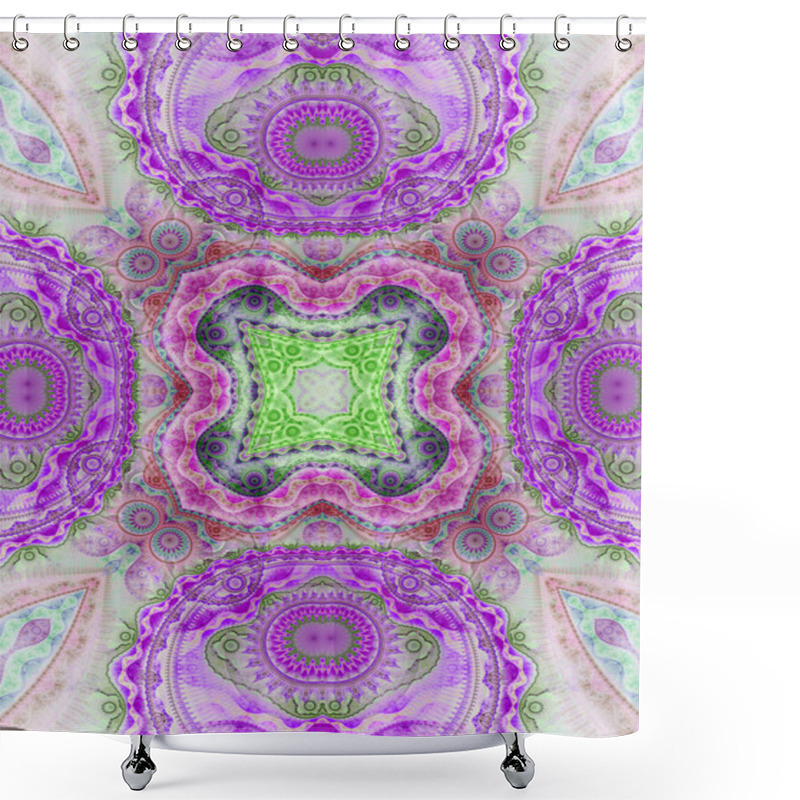 Personality  Abstract Fractal Seamless Mandala, Digital Artwork For Creative Graphic Design Shower Curtains