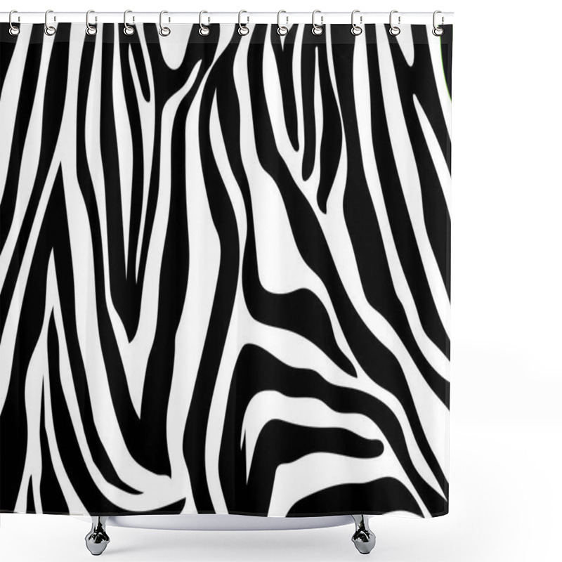 Personality  Zebra Stripes Pattern. Zebra Print, Animal Skin, Tiger Stripes, Abstract Pattern, Line Background, Fabric. Amazing Hand Drawn Vector Illustration. Poster, Banner. Black And White Artwork Monochrome Shower Curtains