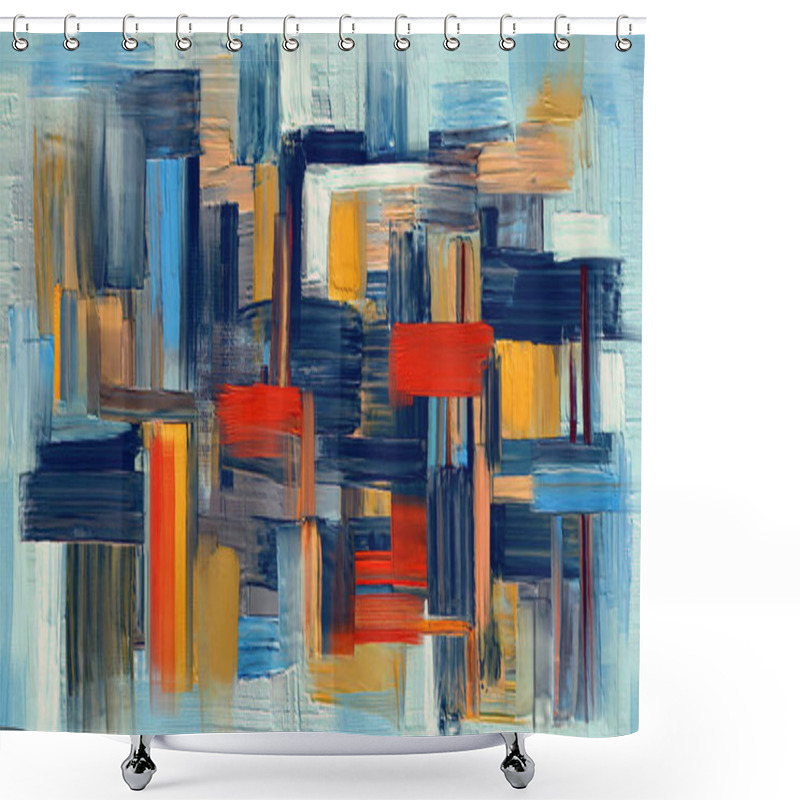 Personality  Abstract Textured Paint Strokes, Modern Artwork, Oil Painting On Canvas. Fine Art, Artistic Texture. Grungy Random Painted Background Shower Curtains