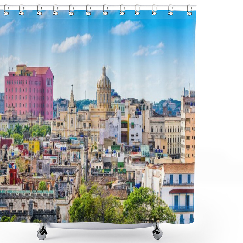 Personality  Havana, Cuba Downtown Skyline. Shower Curtains