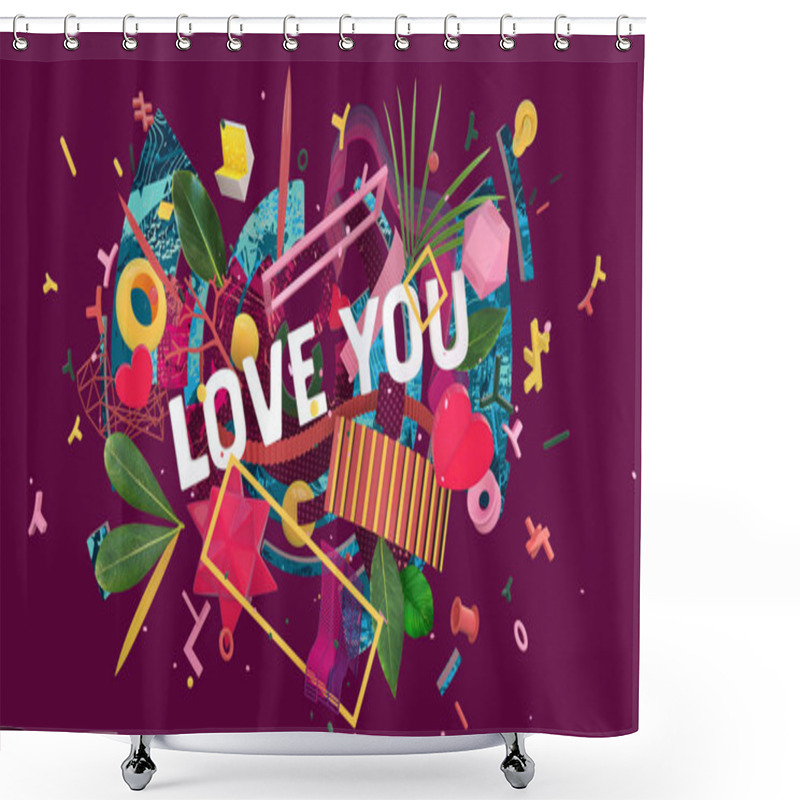 Personality  Love You Card Shower Curtains