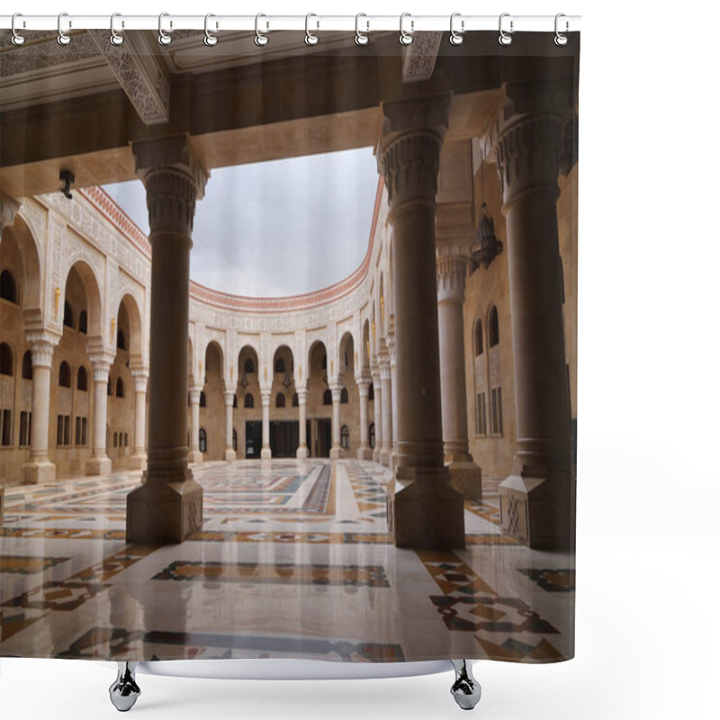 Personality  Courtyard Of The Famous AL-Saleh Mosque In The Capital Of Yemen Sanaa Shower Curtains