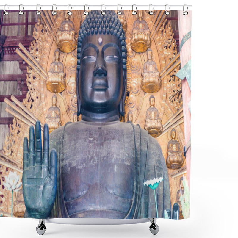 Personality  Buddha At Todai-ji Temple In Nara, Japan. Shower Curtains