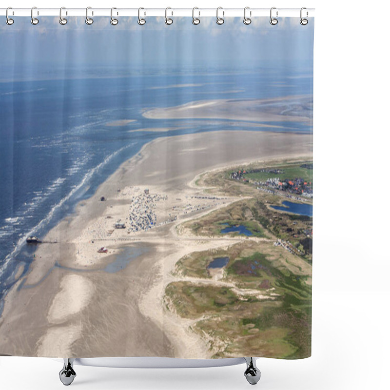 Personality  St. Peter-Ording, Aerial Photo Of The Schleswig-Holstein Wadden  Shower Curtains