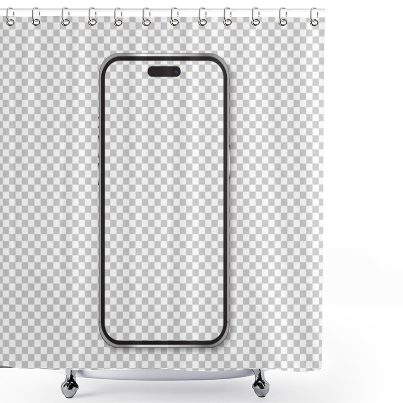 Personality  Vector Smartphone Mockup. Screen Transparent And Object Isolated On Png Background. Shower Curtains