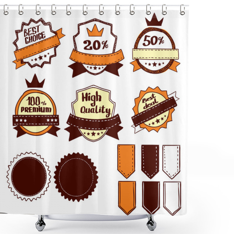 Personality  Set Of Sale Labels Shower Curtains