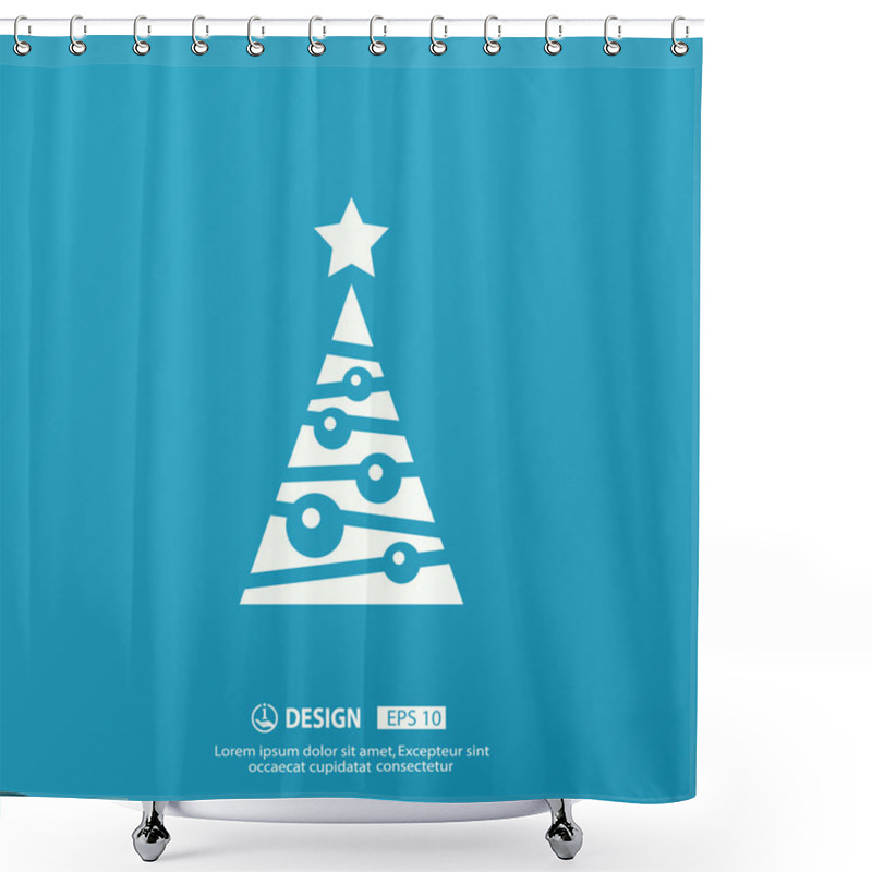 Personality  Pictograph Of Christmas Tree Shower Curtains