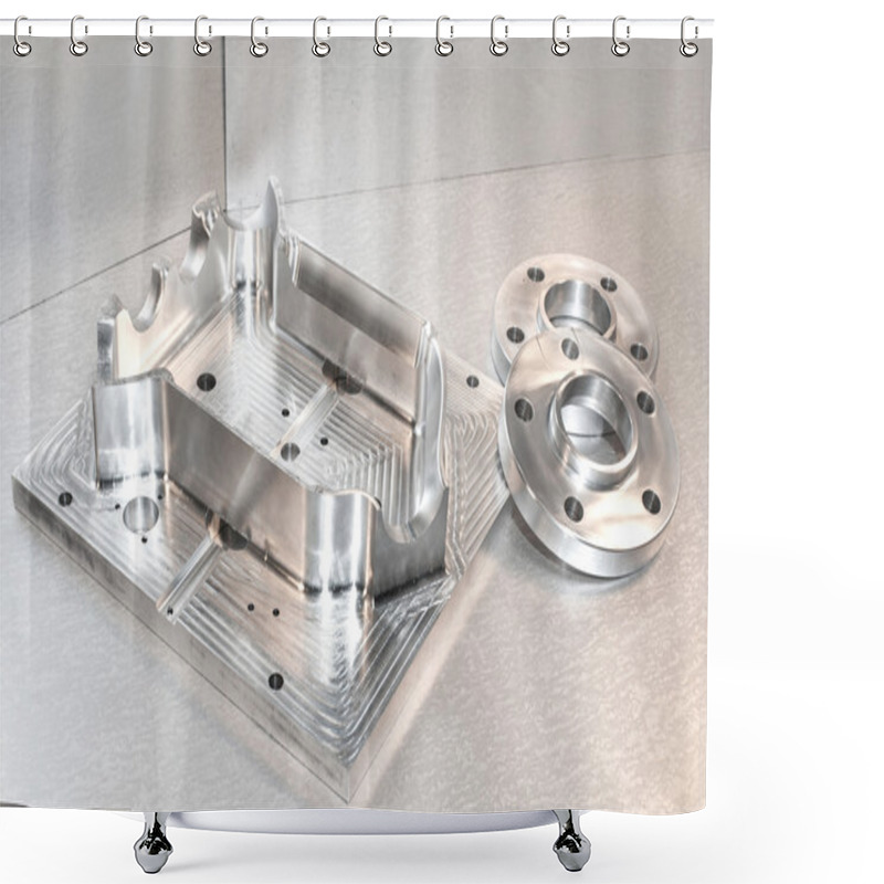 Personality  Metal Mold And Steel Flanges. Milling Industry. Cnc Technology. Shower Curtains