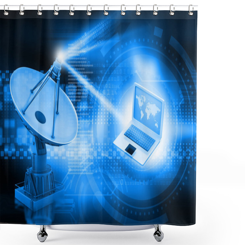 Personality  Satellite Dish Transmission Data Shower Curtains