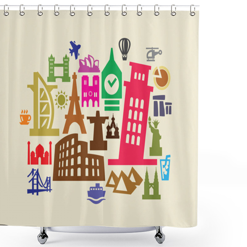 Personality  Travel And Landmarks Shower Curtains