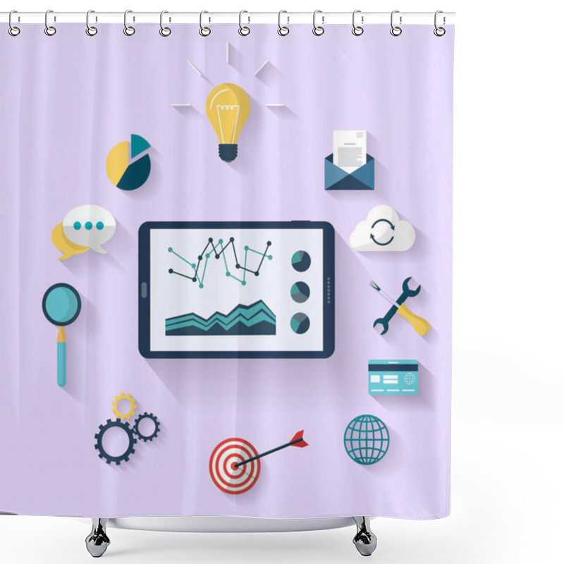 Personality  Work Concept - Business Concept - Top View Shower Curtains