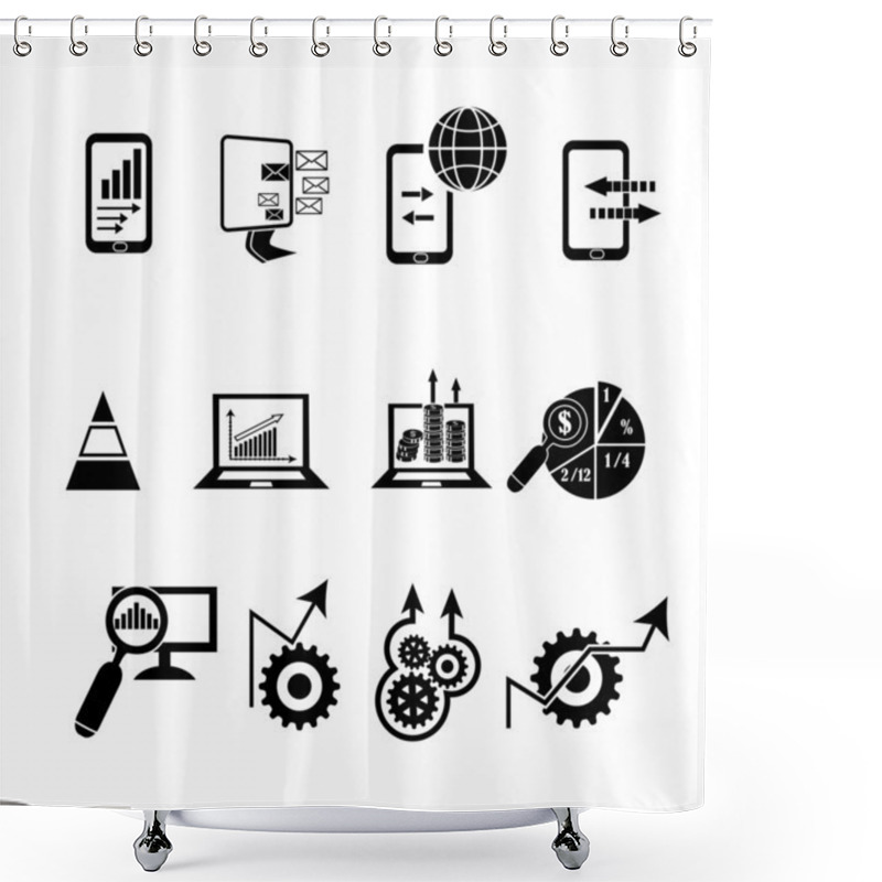 Personality  Business Data Analysis Icons Shower Curtains