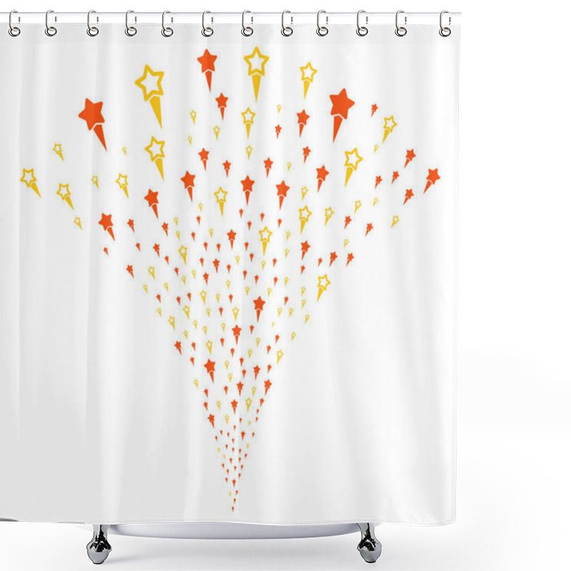 Personality  Confetti Stars Fountain Stream Shower Curtains