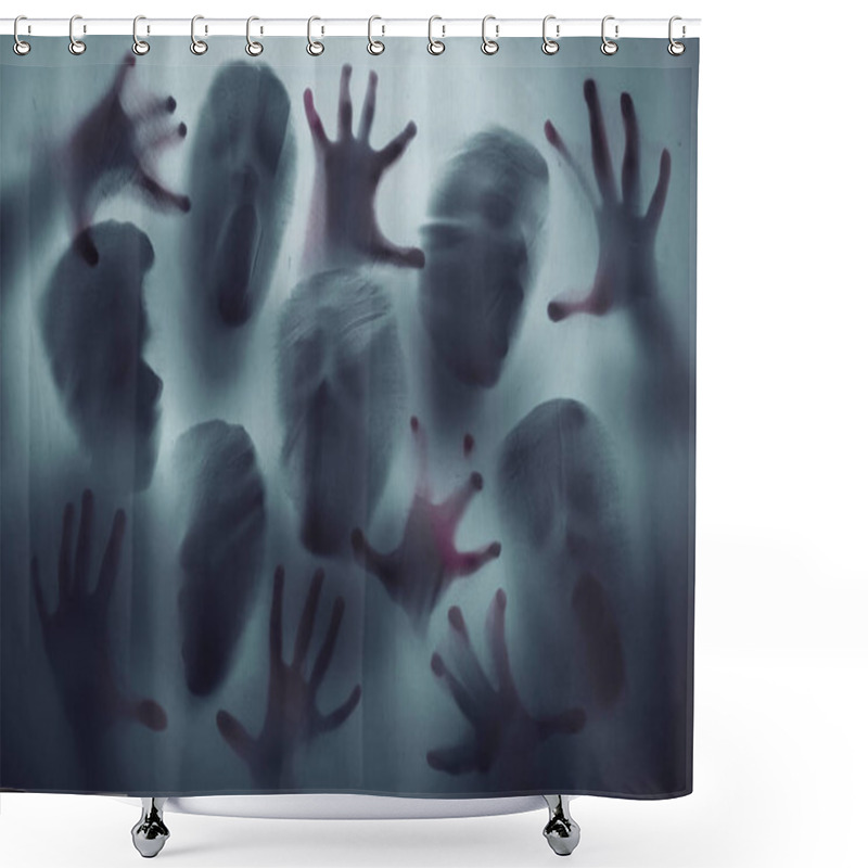 Personality  Screaming Ghost Faces Trapped Shower Curtains