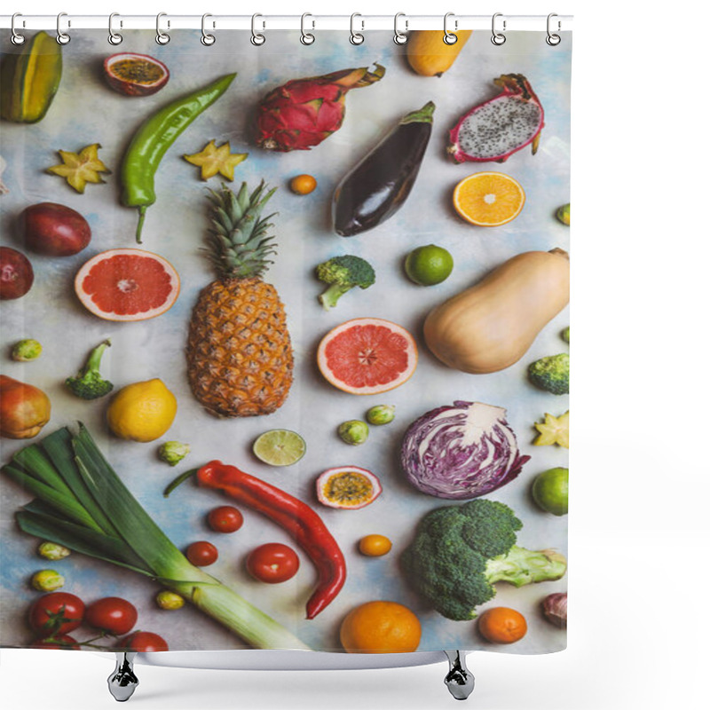 Personality  Fruits And Vegetables Shower Curtains