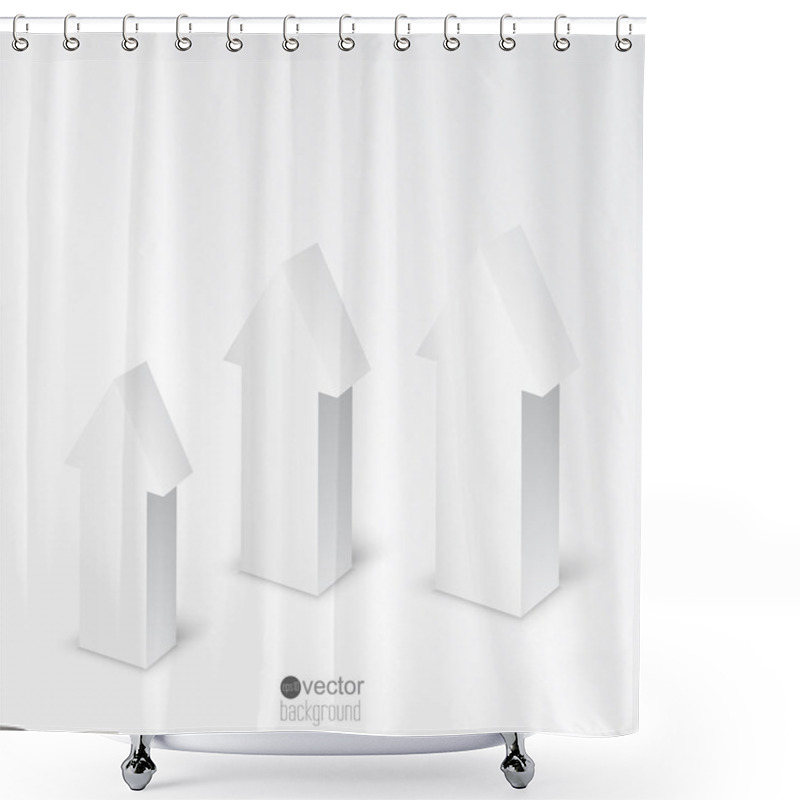 Personality  3d Arrows On White Background. Shower Curtains