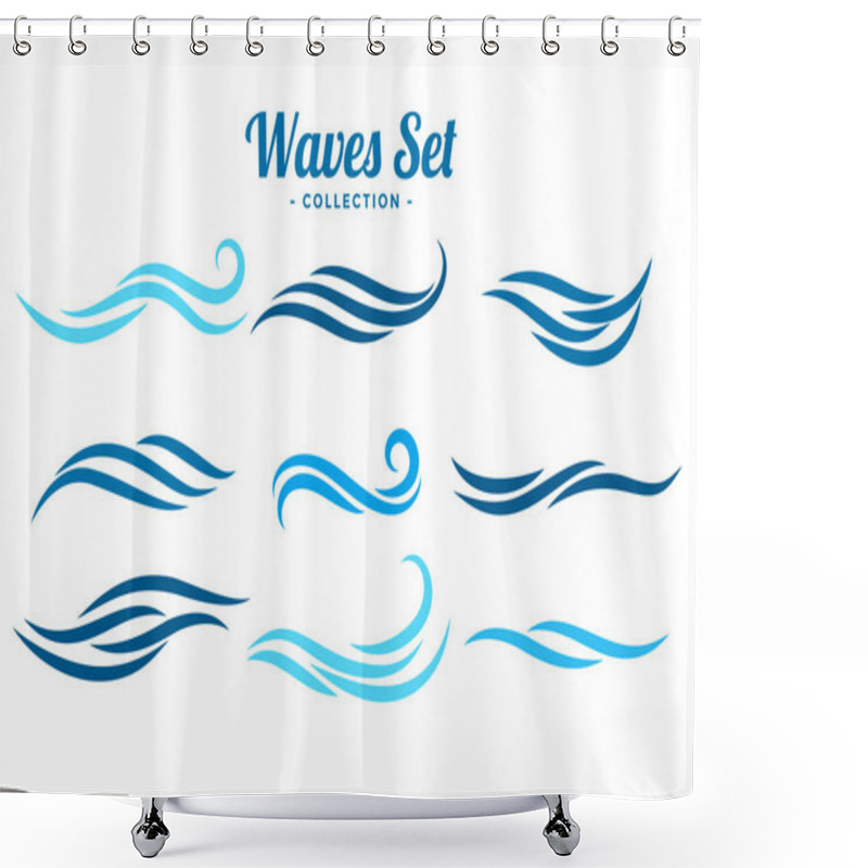 Personality  Abstract Waves Logo Concept Set Of Nine Shower Curtains