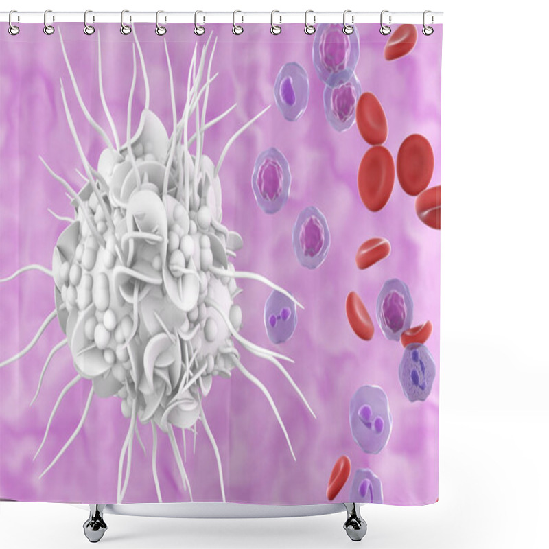 Personality  Mature Dendritic Cell - Super Closeup View 3d Illustration Shower Curtains