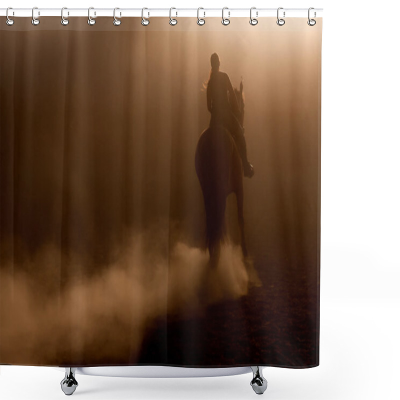 Personality  Horse Riding In The Dust Shower Curtains