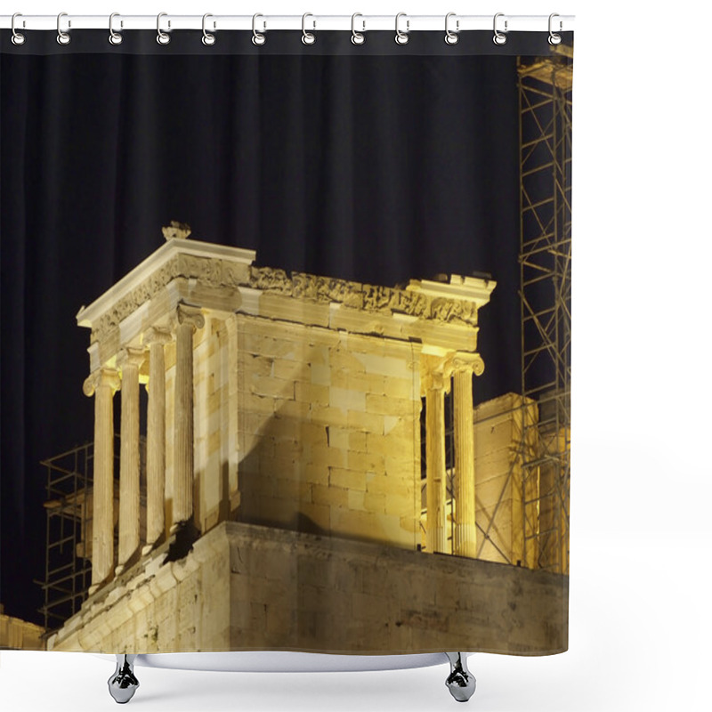 Personality  Athena Nike Temple Illuminated Shower Curtains