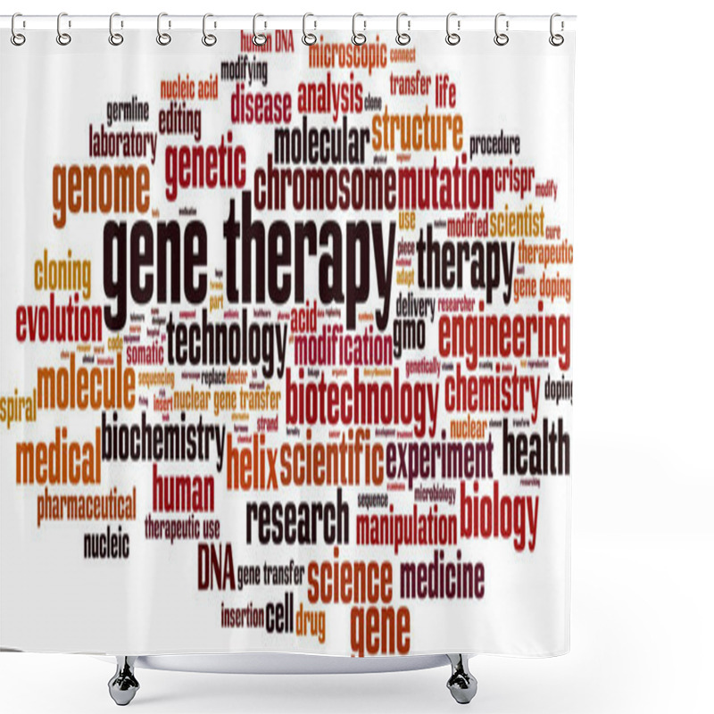 Personality  Gene Therapy Word Cloud Concept. Collage Made Of Words About Gene Therapy. Vector Illustration  Shower Curtains