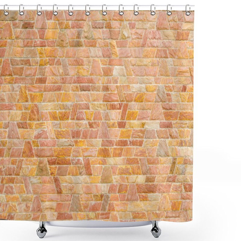 Personality  Pattern Of Red Slate Stone Wall Surface Shower Curtains